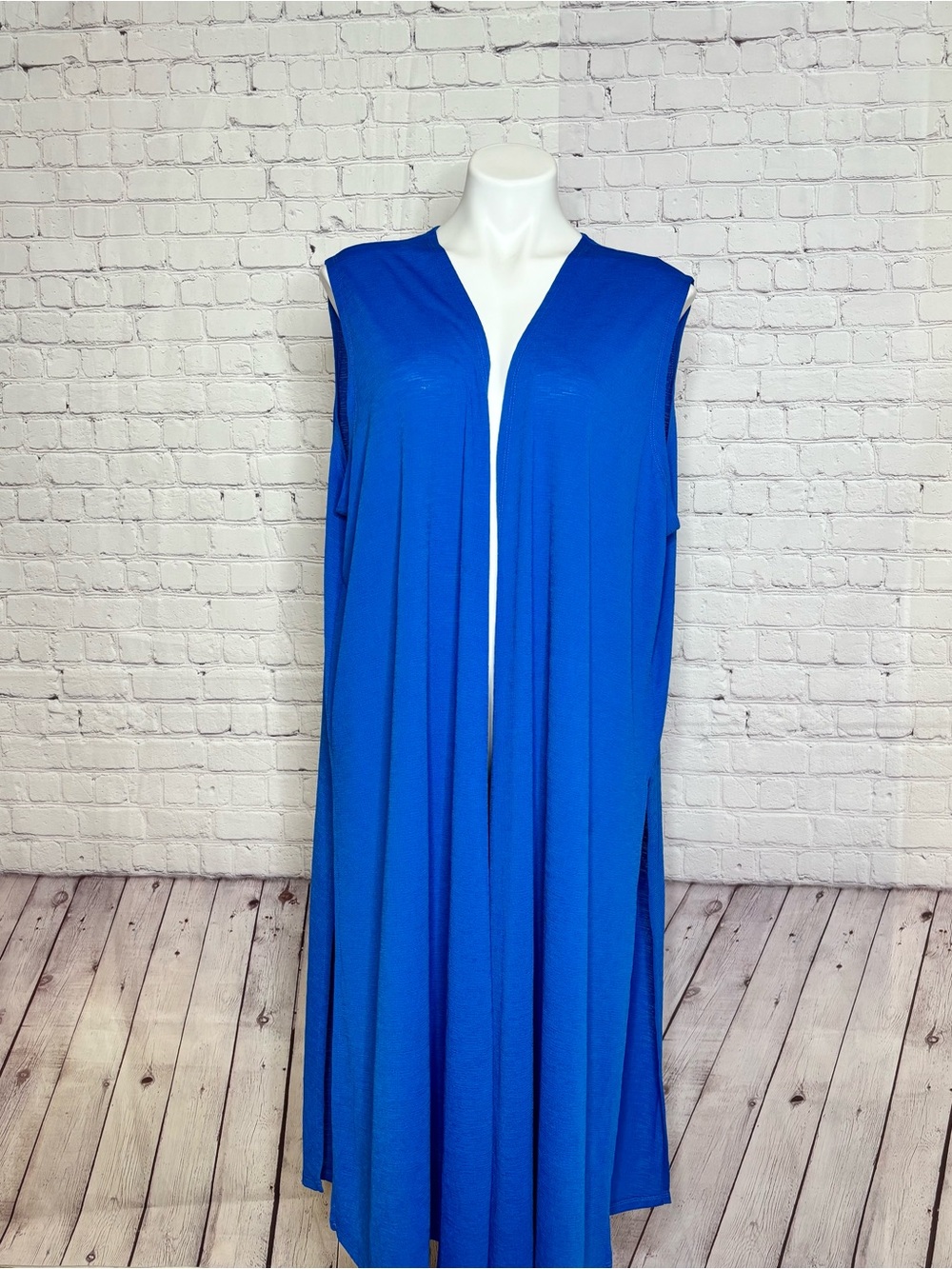 LuLaRoe Joy Vest Royal Blue Duster Cardigan Size XL